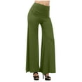 thumbnail image 1 of Womens Wide Leg Yoga Pants Workout Pants High Waisted Belly Control Loose Fitting Athletic Ruched Pant Trousers, 1 of 4