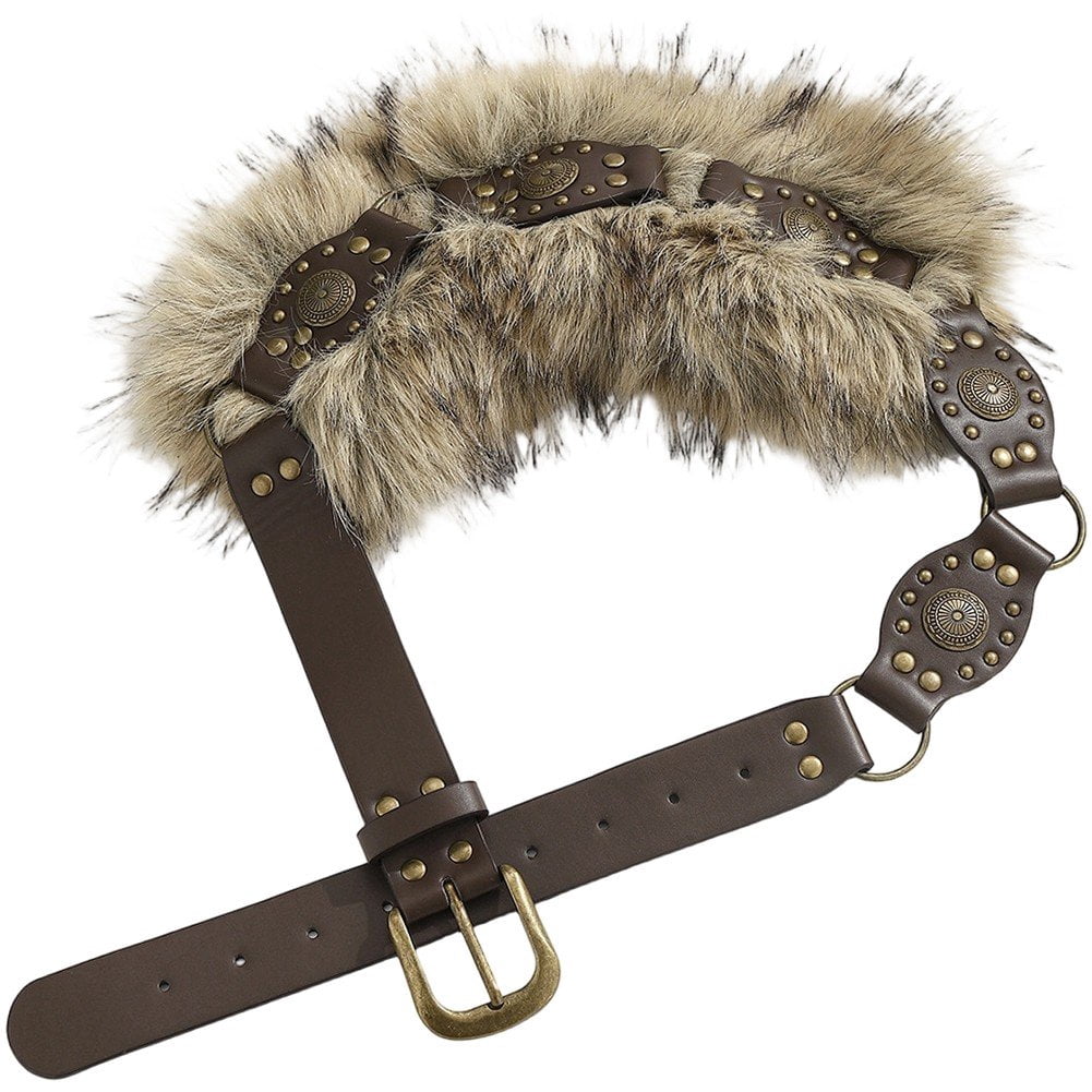 Y2K Faux Fur Studded Punk Belt Gothic Rivet Waist Belt for Dresses Pants Rivet Studded Belt: Gothic Punk Rock Faux Leather Belt - Etsy main image 3