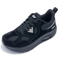 thumbnail image 1 of Womens Wide Toe Box Walking Shoes with Arch Support Plantar Fasciitis Tennis Sneakers Orthotic Shoes for Pain Relief Black US 7, 1 of 7