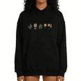 thumbnail image 1 of Womens Wildflower Print Hoodie Oversized Black Cottagecore Casual Daily Wear Gift Tops S-2XL, 1 of 7