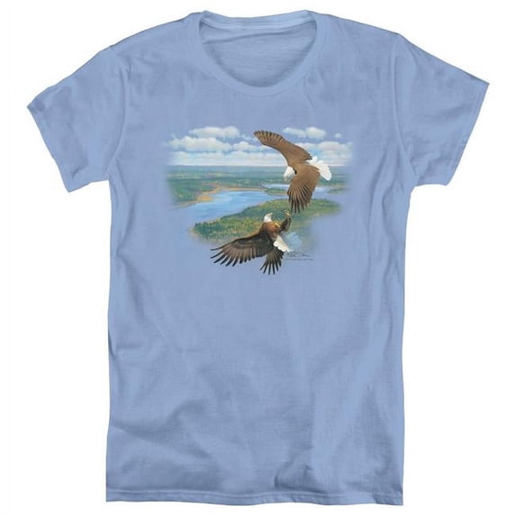 Womens Wildlife & Sky Dancers Short Sleeve T-Shirt, Carolina Blue - Large