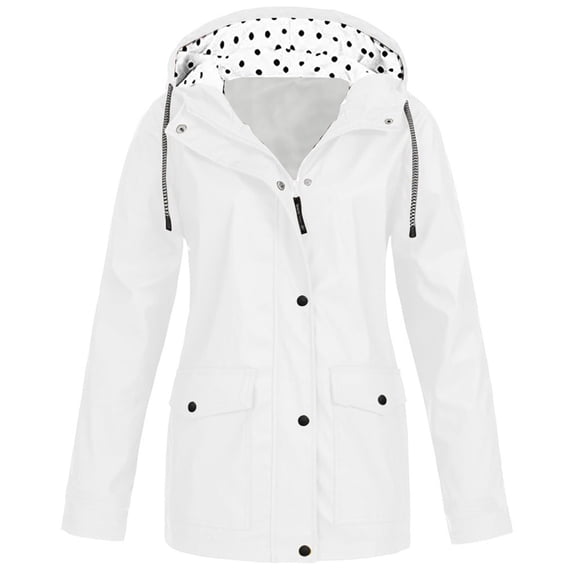 Womens Windbreaker Jacket With Hood Waterproof Lightweight Packable Windproof Rain Coat Zip Up Jacket With Pockets