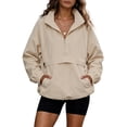 thumbnail image 1 of Womens Windbreaker Lightweight Jackets Hooded Quarter Zip Pullover，Half Zip, Windproof, Waterproof, Rain Coats, Hiking, Casual, Outdoor, Pockets, Fall, 2026, 1 of 4