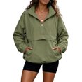 thumbnail image 1 of Womens Windbreaker Lightweight Jackets Hooded Quarter Zip Pullover，Half Zip, Windproof, Waterproof, Rain Coats, Hiking, Casual, Outdoor, Pockets, Fall, 2026, 1 of 4