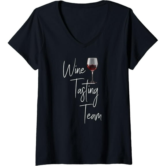 Womens Wine Tasting Team V-Neck T-Shirt