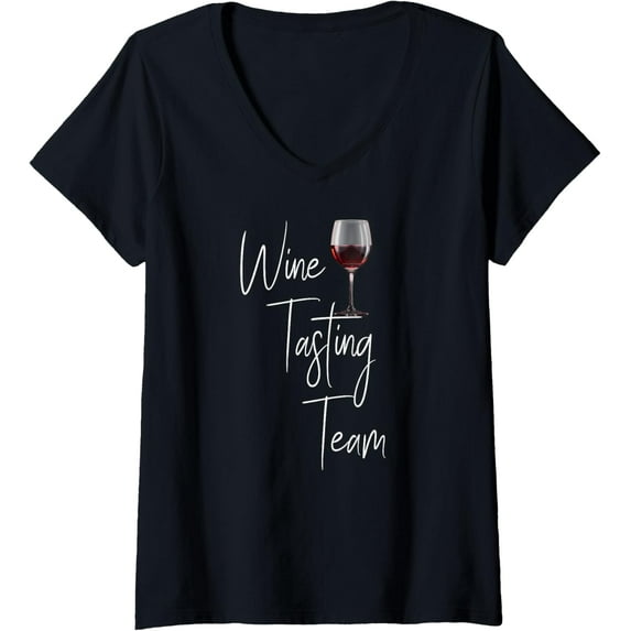 Womens Wine Tasting Team V-Neck T-Shirt
