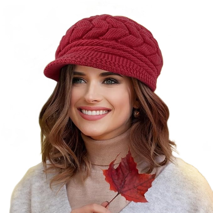 Womens Winter Beanie Hat, Warm Knit Beanie Caps, Fleece Lined