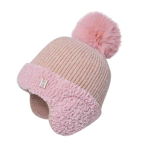 Womens Winter Beanie Hat with Ear Flap Thick Knit Warm Skull Cap Ears Warmer Outdoor Comfort Hats