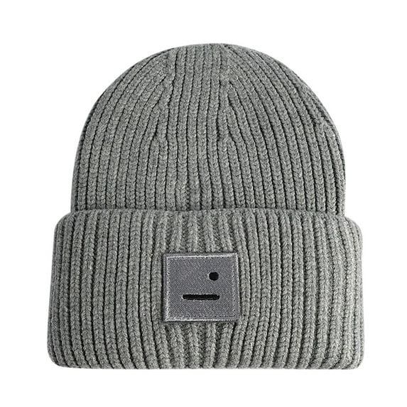 Womens Winter Beanie Hat with Funny Embroidery Warm Knitted Skull Cap for Men and Women Soft Outdoor Ski Hat for Cold Weather