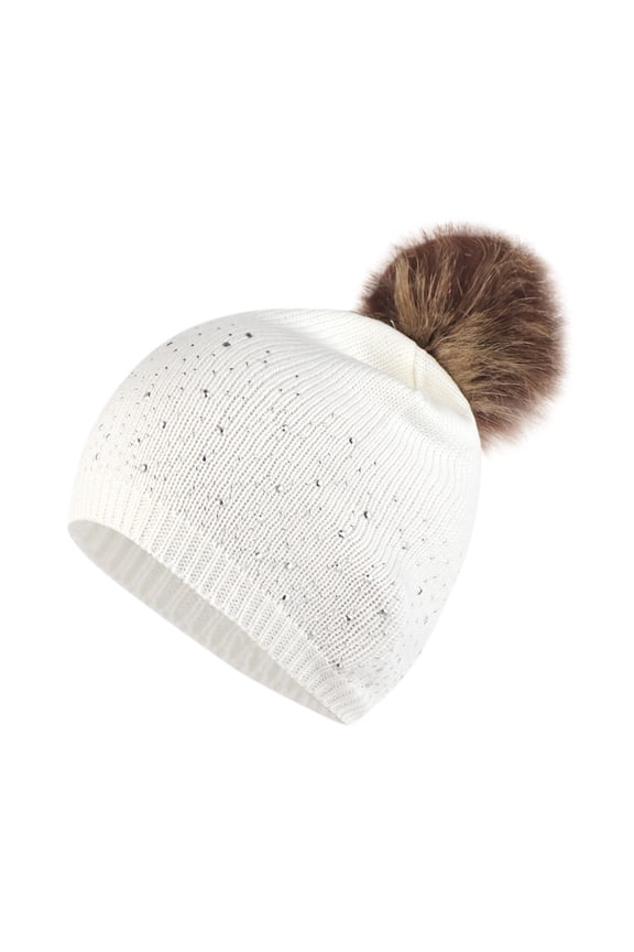 Womens Winter Beanie Warm Cable Knit Hat Style Stretch Trendy Ribbed Cap,Color:White,Size:One Size