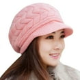 thumbnail image 1 of Womens Winter Beanie Warm Knitted Slouchy Wool Hats Cap with Visor, 1 of 4