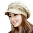 thumbnail image 1 of Womens Winter Beanie Warm Knitted Slouchy Wool Hats Cap with Visor, 1 of 3