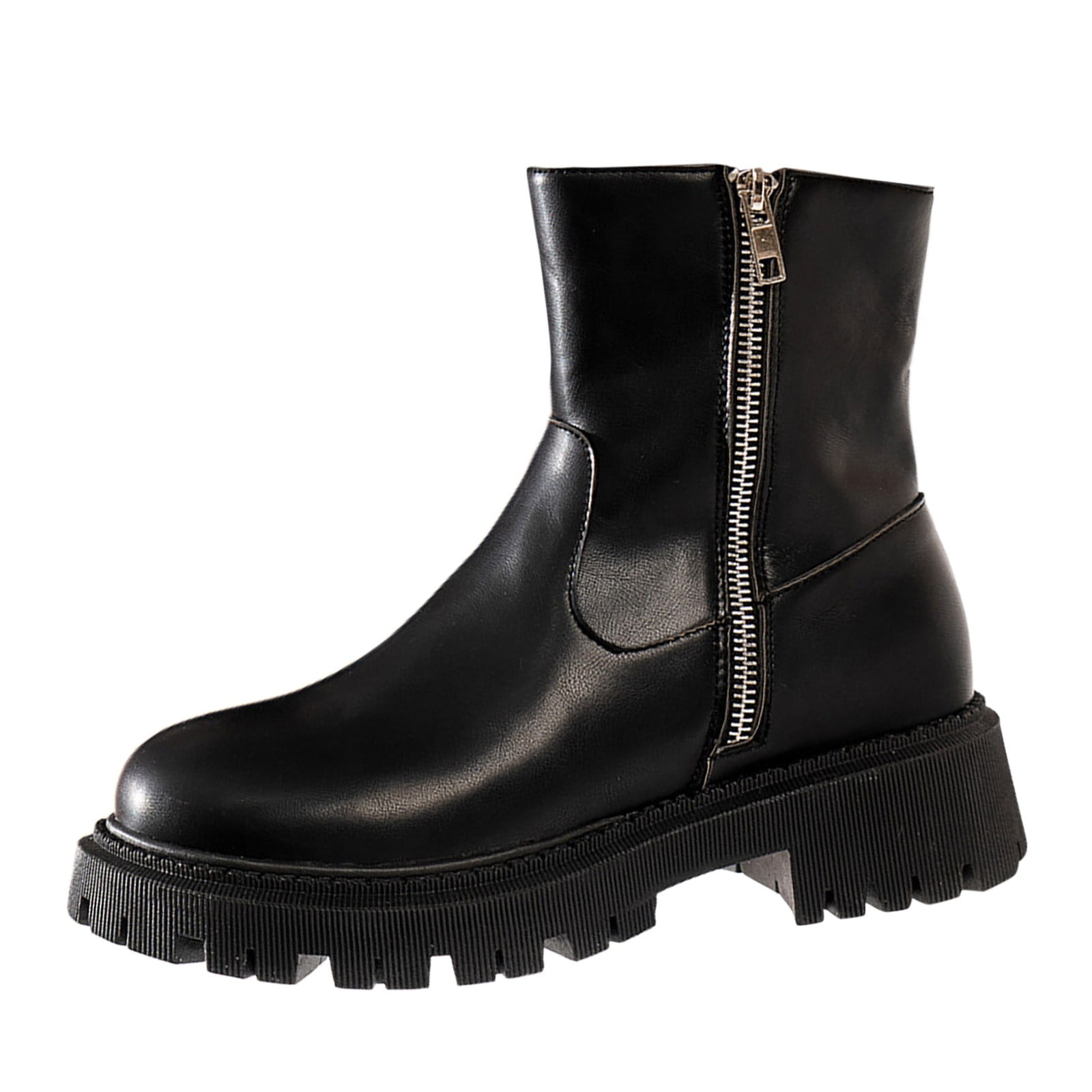 Womens Winter Boots New British Style Classic Versatile Solid Black