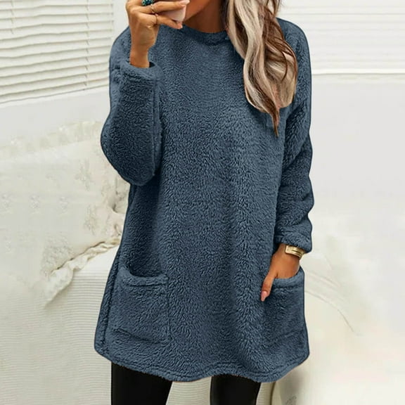 Womens Winter Coat Loose Wool Jacket Long Sleeved With Pockets Long Sleeve T Shirts Ladies Light Jackets Sweatshirt Boy Crop Top Asymmetric Zip Jacket Women 2 Peaces Set Women Hooded Warm Jacket Women
