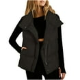 thumbnail image 1 of Womens Winter Coat Warm Cotton Padded Zip Puffer Vest Jacket without Hood Lapel Stand Collar Light Crop Waistcoat (M, Dark Gray), 1 of 7