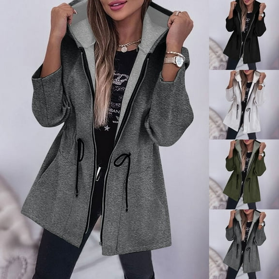 Womens Winter Coats Fall Outfits for Women 2025 Solid Color Lapel Button Cardigan Long Sleeved Top Jacket