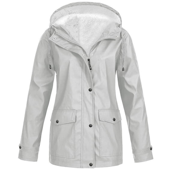 Womens Winter Coats Plus Size Fashion Horn Button Jackets Thicken Fleece Warm Coats Zip Hooded Fall Puffer Jacket