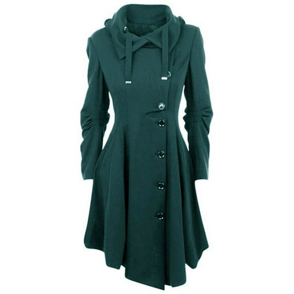 Womens Winter Coats With Hood, Women Faux Wool Warm Slim Coat Jacket Thick-Parka Overcoat Long Winter Outwear