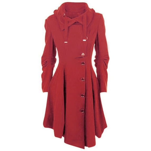 Womens Winter Coats With Hood, Women Faux Wool Warm Slim Coat Jacket Thick-Parka Overcoat Long Winter Outwear