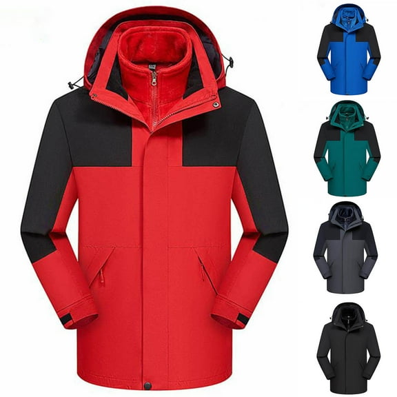 Womens Winter Coats Womens Fall Fashion 2025 Women Detachable Cap And Windproof Thick Three-in-one Jacket Outdoor Sports Warm Jacket