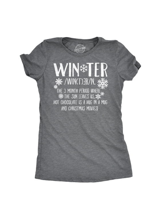 Womens Winter Definition Funny Christmas English T shirt for Ladies Womens Graphic Tees