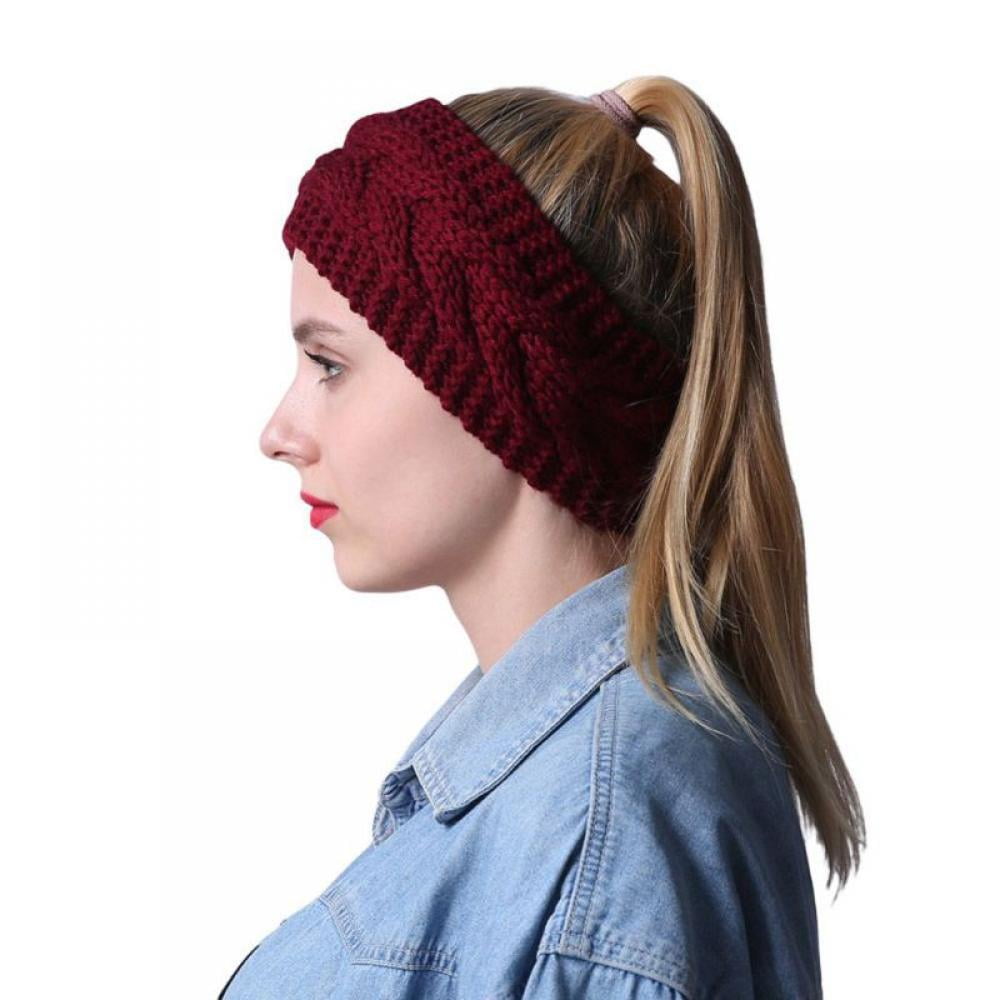 Womens Winter Ear Warmer Headband,Soft Stretch Knit Ear Band Covers for