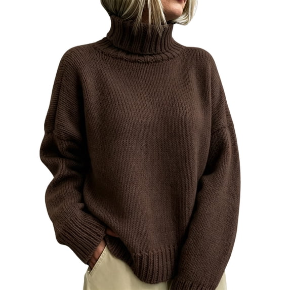 Womens Winter Fall Turtleneck Cable Knit Chunky Sweaters Pullover Winter Tops,Elegant,High Neck,Long Sleeve,Outerwear,Cozy,Trendy Clothes