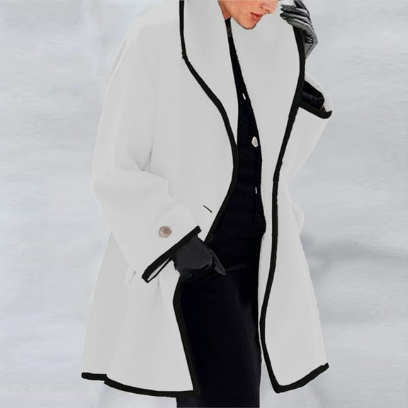 Womens Winter Fashion Long Overcoat Long Sleeve Cardigan Solid Casual Wool Coat Trench Jacket Warm Loose Outwear Car Coat Women 3x Rain Jacket Women Women's Coats Womens Coats Winter plus Size