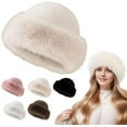 thumbnail image 1 of Womens Winter Faux Fur Bucket Hat, 2026 New Fluffy Furry Warm Hat, Soft Plush Fisherman Cap for Cold Weather, 1 of 8