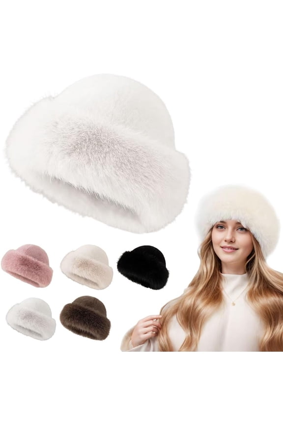Womens Winter Faux Fur Bucket Hat, 2026 New Soft Plush Fisherman Hat, Warm Fleece Lined Winter Beanie for Cold Weather, Outdoor Activities and Fashion