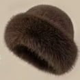 thumbnail image 1 of Womens Winter Faux Fur Bucket Hat, Thick Fluffy Fisherman, Winter Warmer Cap for Women Coffee, 1 of 3