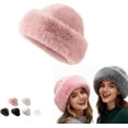 thumbnail image 1 of Womens Winter Faux Fur Bucket Hat, Warm Faux Mink Plush Hat,Fluffy Fisherman Fuzzy Bucket Hat,Fur hat for Women, 1 of 7