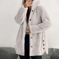 thumbnail image 1 of Womens Winter Fleece Cardigan Long Sleeve Button down Jackets with Pockets Oversized Fuzzy Warm Coats New Women Plus Size Light Raincoat Beige S, 1 of 8