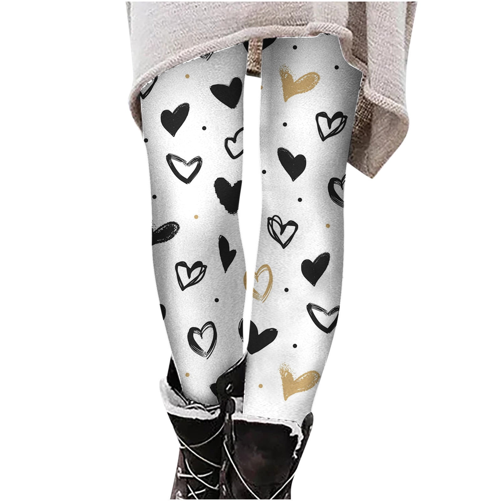 Womens Winter Fleece Lined Leggings Winter High Waisted Stretchy Thermal Pants lady Fashion Casual Tights Female High Waist Keep Warm Long Printed Pants Walmart