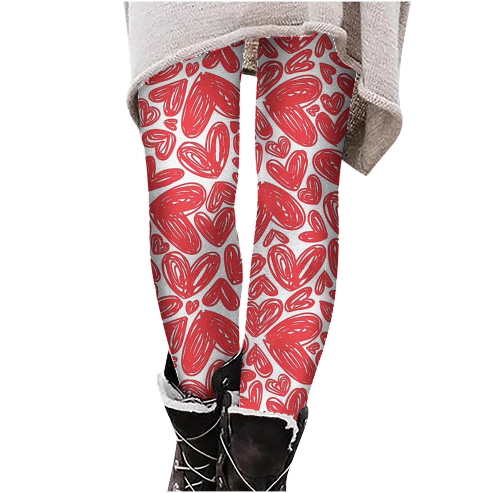 Womens Winter Fleece Lined Printed Leggings Winter High Waisted Stretchy  Thermal Pants Lady Fashion Casual Tights Female High Waist Keep Warm Long