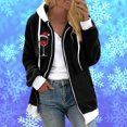 thumbnail image 1 of Womens Winter Fuzzy Fleece Jackets Warm Long Sleeve,Women Plush Zip Up Coat Trendy Wine Glass Print Hooded Casual Outcoat, 1 of 4