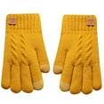 thumbnail image 1 of Womens Winter Gloves Cable Knit Warm Thermal Glove Yellow One Size, 1 of 3