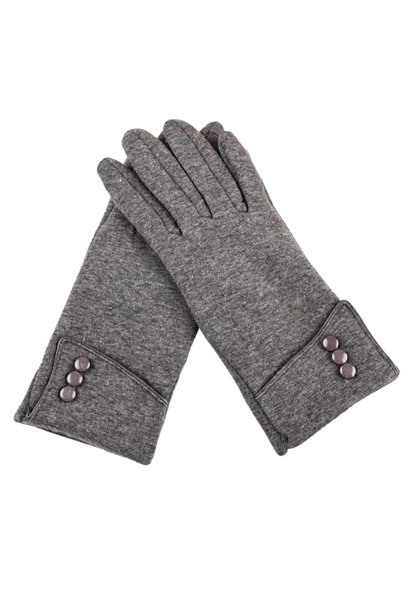 Womens Winter Gloves Fleece Lined Touch Screen Gloves Knitted Windproof Gray One Size