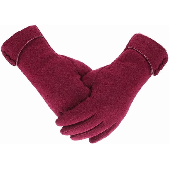 Womens Winter Gloves Touch Screen Warm Fleece Lined Thick Thermal Windproof Ladies Snow Gloves for Cold Weather