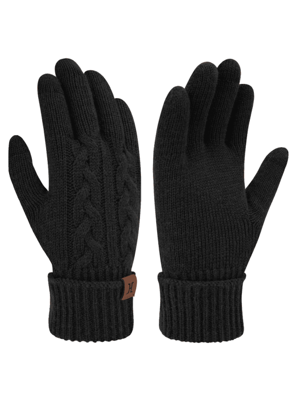 Womens Winter Gloves Touchscreen Knit Gloves Elastic Cuff Warm Gloves for Women Cold Weather Gifts