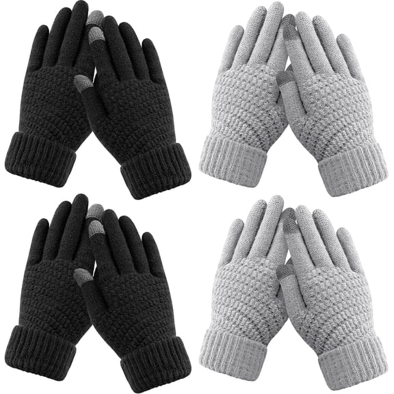 Womens Winter Gloves - Warm Soft Touchscreen Winter Gloves for Women, Elastic Cuff Knit Glove for cold weather