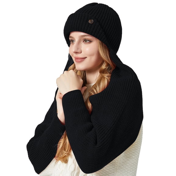 Womens Winter Hat Hats for Men Winter New Buttons Solid Color Hats Scarves Knitted Caps Men's And Women's Outdoor Warm