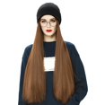 thumbnail image 1 of Mens Womens Hats Beanies Women Hat Wig Knit With Long Straight Wig Hat Dismountable Warm Cap for Winter Thickened Cold Hat, 1 of 4