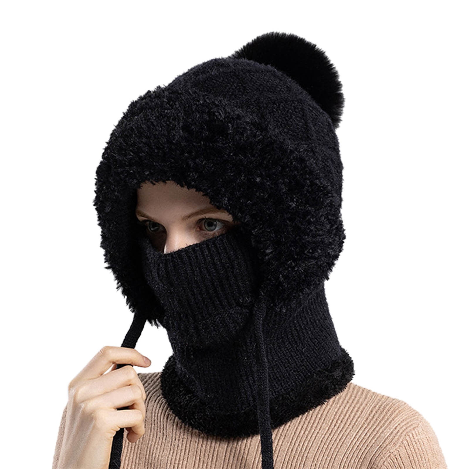 Womens Winter Hat Mens Hats Knitted Hat Winter Cycling Windproof Warm Cap Winter Hats Warm Winter Plain Knit Hat