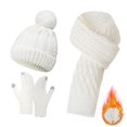 thumbnail image 1 of Womens Winter Hat Scarf Glove Set Lined Knit Warm Cozy Winter Accessories 3 PC Bundle, 1 of 6