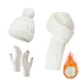 thumbnail image 1 of Womens Winter Hat Scarf Glove Set Lined Knit Warm Cozy Winter Accessories 3 PC Bundle, 1 of 4