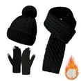 thumbnail image 1 of Womens Winter Hat Scarf Glove Set Lined Knit Warm Cozy Winter Accessories 3 PC Bundle, 1 of 4