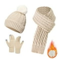 thumbnail image 1 of Womens Winter Hat Scarf Glove Set Lined Knit Warm Cozy Winter Accessories 3 PC Bundle, 1 of 4