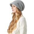 thumbnail image 1 of Womens Winter Hat Warm Knit Hat Slouchy Beanie Cap with Brim, Fleece Lined Ear Protection Beret Hat Newsboy Cap, Winter Gifts Outdoor Daily Adjustable 21.7 - 23.6 Inch, 1 of 7