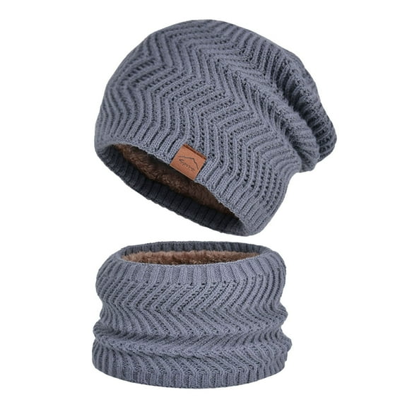 Womens Winter Hat Winter Hats for Men Couples Winter Outdoor Cycling Men And Women Knitting Wool Cap And Collar Two Piece Cotton Warm Hat